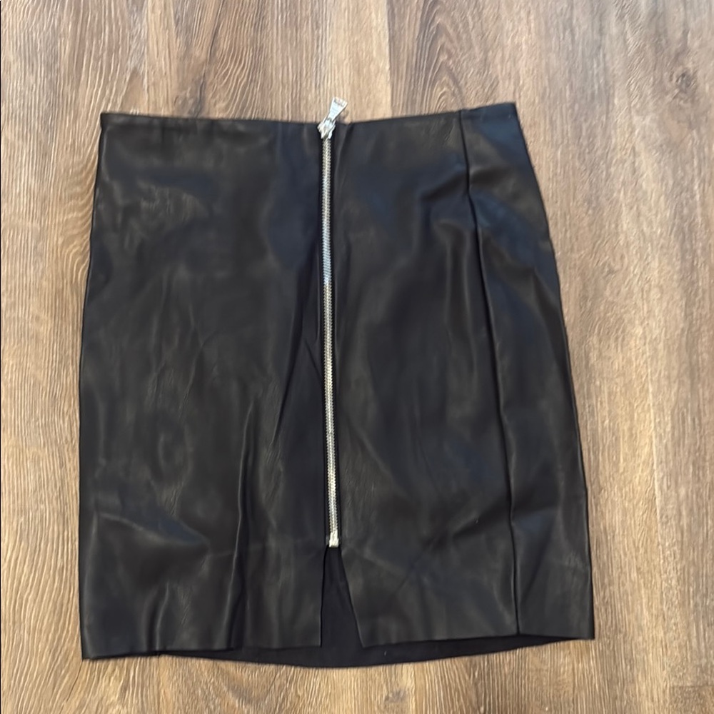Express New Black Leather Skirt